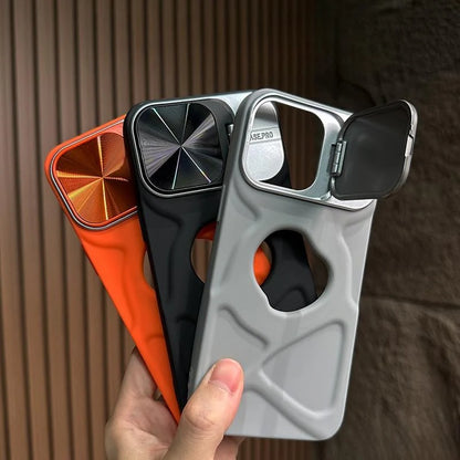 Logo Hole Silicone Case With Invisible Bracket Lens Protection