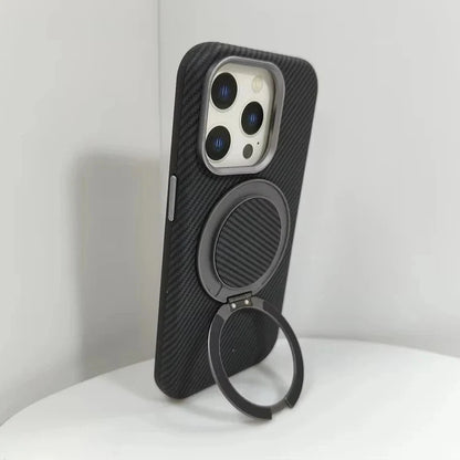 Carbon Fiber Metal Stand Ring Holder Case