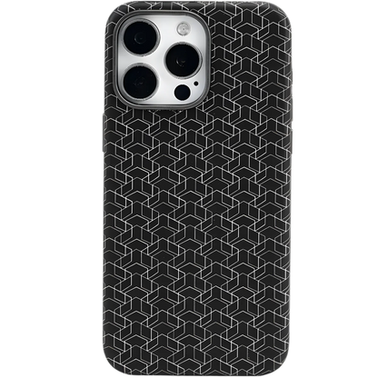 Matte Hard Leather Alloy Lens Geometric Lattices Case