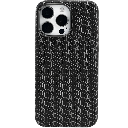 Matte Hard Leather Alloy Lens Geometric Lattices Case