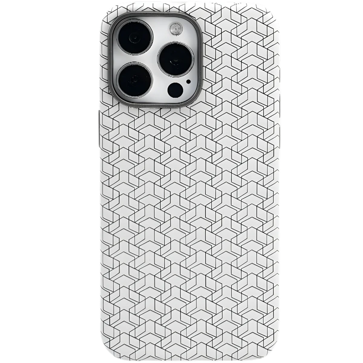 Matte Hard Leather Alloy Lens Geometric Lattices Case