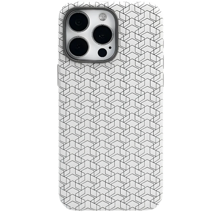 Matte Hard Leather Alloy Lens Geometric Lattices Case