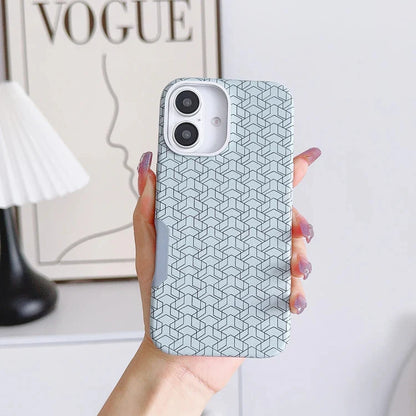 Matte Hard Leather Alloy Lens Geometric Lattices Case