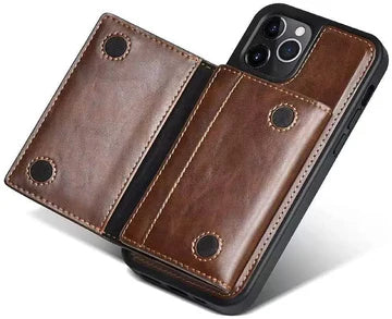 Puloka Leather Magnetic Detachable Flip Wallet MagSafe Phone Case