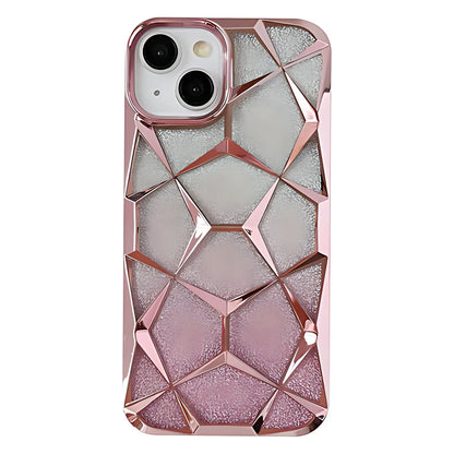 Gradient Glitter Geometric Pattern Lattice Case