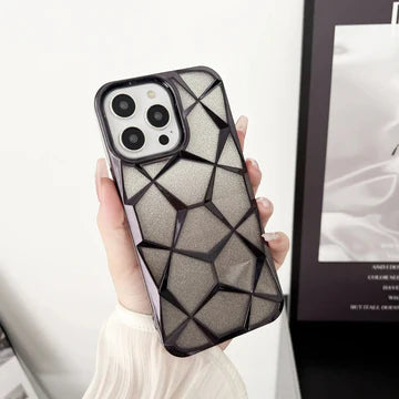 Gradient Glitter Geometric Pattern Lattice Case