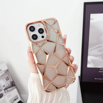 Gradient Glitter Geometric Pattern Lattice Case