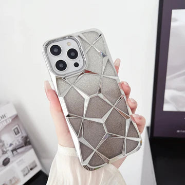 Gradient Glitter Geometric Pattern Lattice Case