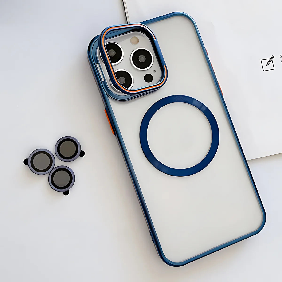 Transparent MagSafe Kickstand Case With Camera Rings