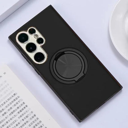 Stylish Leather Protective Ring Magnetic Stand Case For Samsung