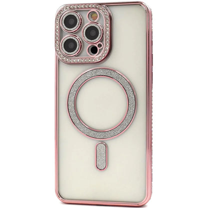 MagSafe Magnetic Diamond Rhinestone Glitter With Full Camera Lens Protector Case